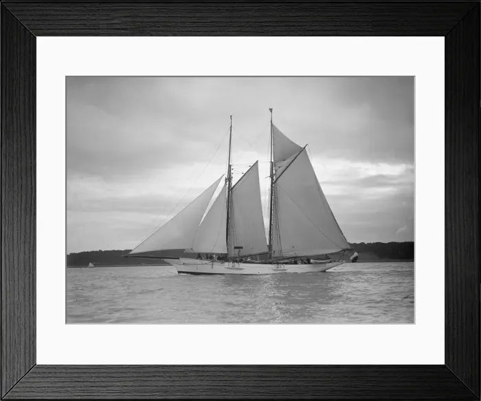 Framed Print : The schooner Esma, 1911. Creator: Kirk & Sons of Cowes Framed Print : The schooner Esma, 1911. Creator: Kirk & Sons of Cowes