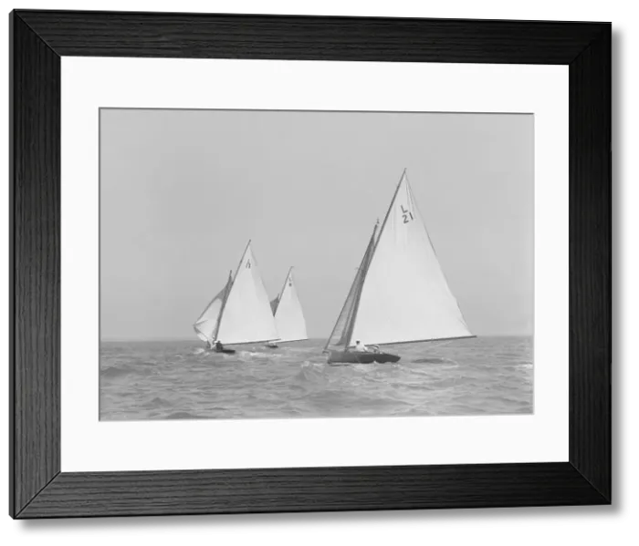 Framed Print : The 6 Metres boats Cheetal, The Whim and Ejnar racing downwind. Creator Framed Print : The 6 Metres boats Cheetal, The Whim and Ejnar racing downwind. Creator