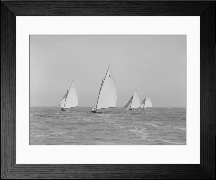Framed Print : The 6 Metres boats Snowdrop, The Whim, Cheetal and Ejnar racing downwind Framed Print : The 6 Metres boats Snowdrop, The Whim, Cheetal and Ejnar racing downwind