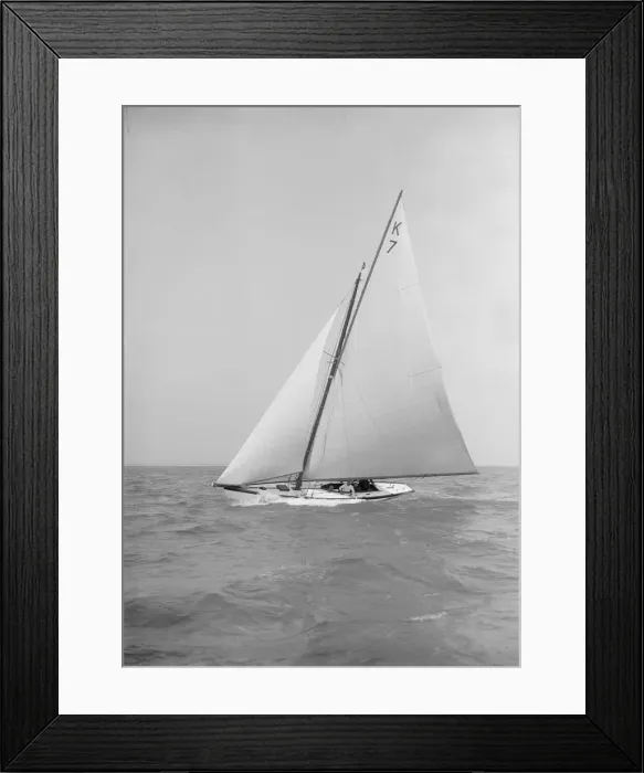 Framed Print : The 7 Metre Ginerva (K7) under sail, 1911. Creator: Kirk & Sons of Cowes Framed Print : The 7 Metre Ginerva (K7) under sail, 1911. Creator: Kirk & Sons of Cowes