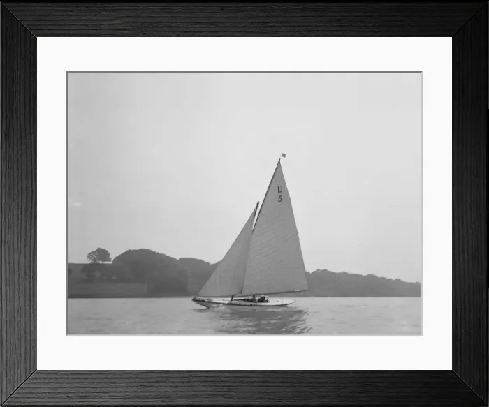 Framed Print : The 6 Metre Class Jonquil (L5) helmed by Capt R J Dixon. Creator: Kirk & Sons of Cowes Framed Print : The 6 Metre Class Jonquil (L5) helmed by Capt R J Dixon. Creator: Kirk & Sons of Cowes