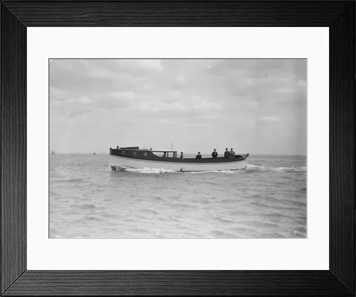 Framed Print : Mitcham motor launch, 1911. Creator: Kirk & Sons of Cowes Framed Print : Mitcham motor launch, 1911. Creator: Kirk & Sons of Cowes