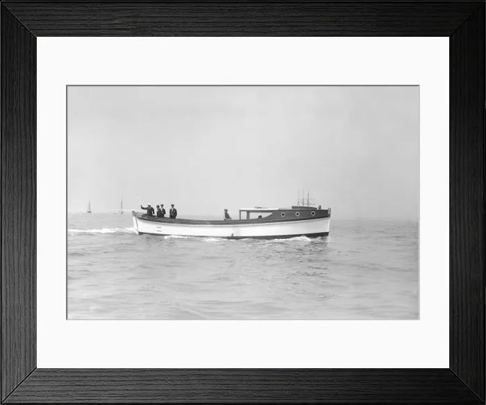 Framed Print : Mitcham motor launch, 1911. Creator: Kirk & Sons of Cowes Framed Print : Mitcham motor launch, 1911. Creator: Kirk & Sons of Cowes