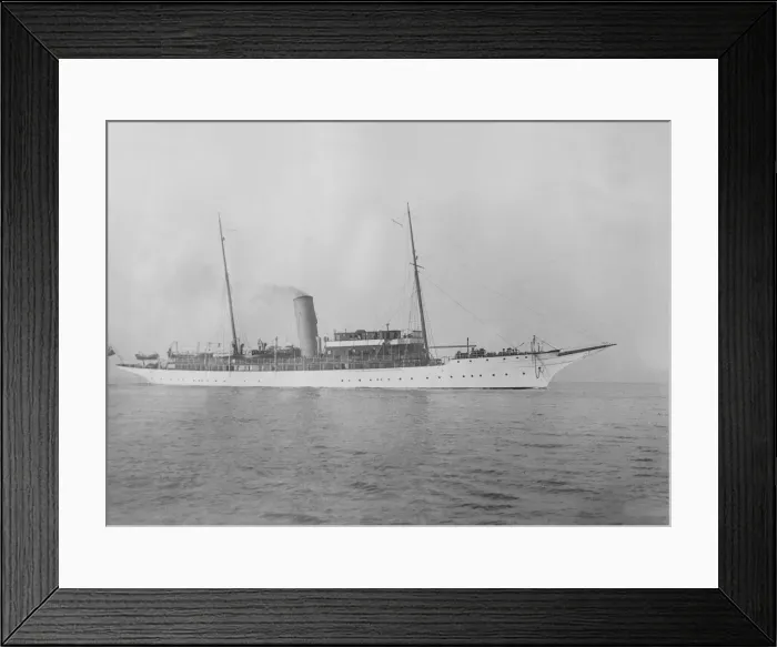 Framed Print : The 142 ton steam yacht Sapphire under way. Creator: Kirk & Sons of Cowes