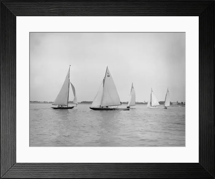 Framed Print : Start of One Ton Cup Race, Stokes Bay, 1913. Creator: Kirk & Sons of Cowes Framed Print : Start of One Ton Cup Race, Stokes Bay, 1913. Creator: Kirk & Sons of Cowes