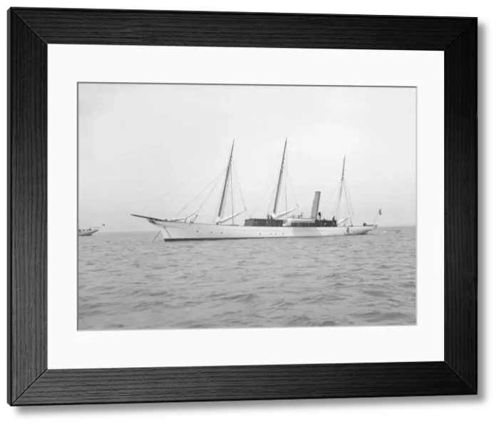 Framed Print : The steam yacht Isa at anchor. Creator: Kirk & Sons of Cowes Framed Print : The steam yacht Isa at anchor. Creator: Kirk & Sons of Cowes