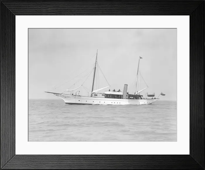 Framed Print : The steam yacht Titania under way, 1911. Creator: Kirk & Sons of Cowes Framed Print : The steam yacht Titania under way, 1911. Creator: Kirk & Sons of Cowes
