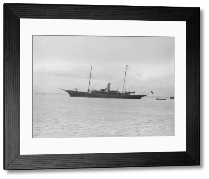 Framed Print : The steam yacht Maid of Honour at anchor. Creator: Kirk & Sons of Cowes Framed Print : The steam yacht Maid of Honour at anchor. Creator: Kirk & Sons of Cowes