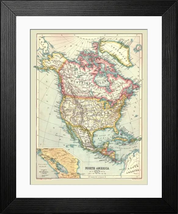 Framed Print : Map of North America, 1902. Creator: Unknown Framed Print : Map of North America, 1902. Creator: Unknown