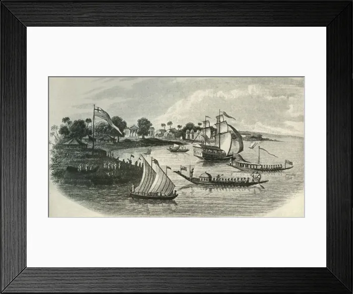 Framed Print : Barrackpore House, from the Hugli, 1803, (1925). Creator: Unknown Framed Print : Barrackpore House, from the Hugli, 1803, (1925). Creator: Unknown