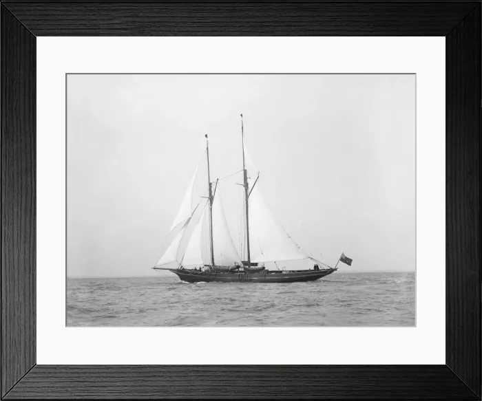 Framed Print : The schooner Hinemoa underway, 1914. Creator: Kirk & Sons of Cowes Framed Print : The schooner Hinemoa underway, 1914. Creator: Kirk & Sons of Cowes
