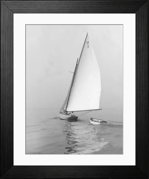 Framed Print : Day out for the 8 Metre class saing yacht Windflower (H3), 1911