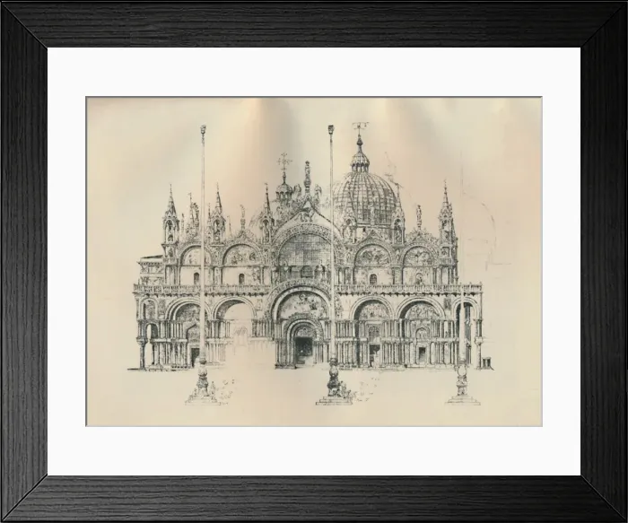 Framed Print : Facade of St. Mark s, late 19th-early 20th century, (1925). Creator: William Monk Framed Print : Facade of St. Mark s, late 19th-early 20th century, (1925). Creator: William Monk