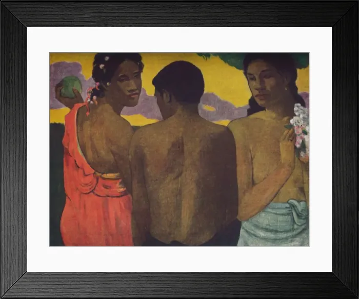 Framed Print : The Three Tahitians, 1899, (c1950). Creator: Paul Gauguin Framed Print : The Three Tahitians, 1899, (c1950). Creator: Paul Gauguin