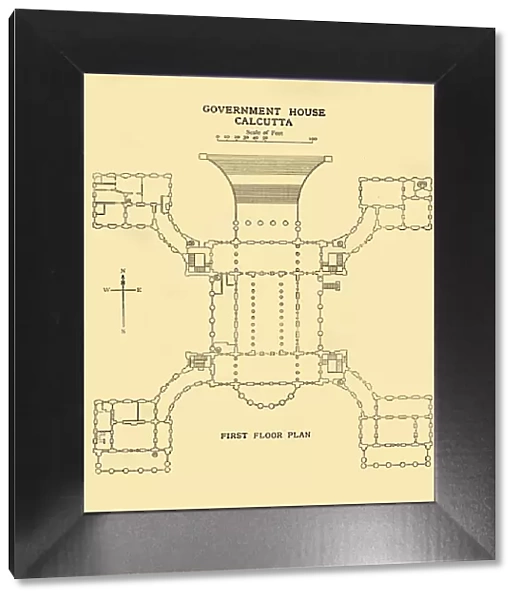 Government House Calcutta - First Floor Plan, 1925. Creator: Unknown