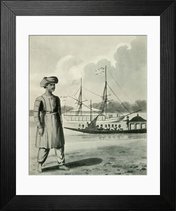 Framed Print : The Viceroys Flotilla and Boatmen, 1813, (1925). Creator: Unknown Framed Print : The Viceroys Flotilla and Boatmen, 1813, (1925). Creator: Unknown
