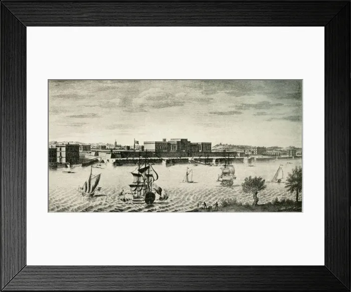 Framed Print : Old Fort William, from the River, 1754, (1925). Creator: Unknown Framed Print : Old Fort William, from the River, 1754, (1925). Creator: Unknown