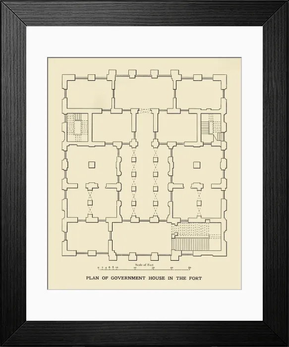 Framed Print : Plan of Government House in the Fort, 1925. Creator: Unknown Framed Print : Plan of Government House in the Fort, 1925. Creator: Unknown