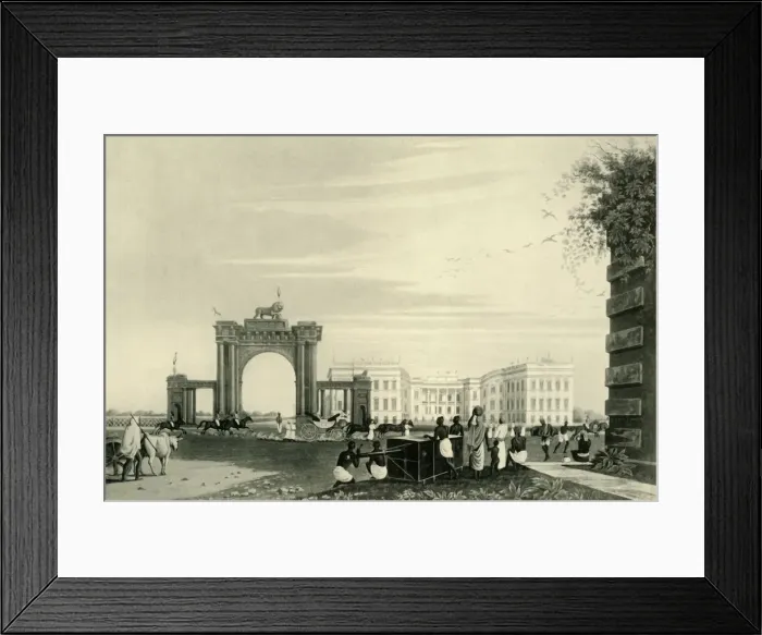 Framed Print : The Governor General and Body Guard Outside Government House, 1820, (1925. ) Creator: Unknown Framed Print : The Governor General and Body Guard Outside Government House, 1820, (1925. ) Creator: Unknown
