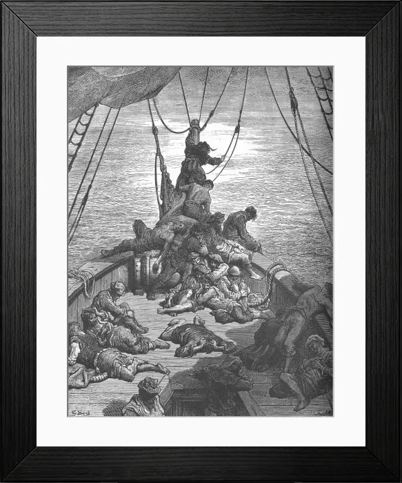 Framed Print : One of Gustave Dores Illustrations for The Ancient Mariner, c1870s, (c1950) Framed Print : One of Gustave Dores Illustrations for The Ancient Mariner, c1870s, (c1950)