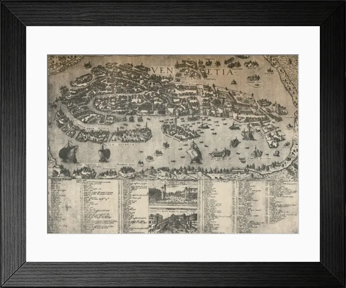 Framed Print : Plan of Venice, c. 1590, (1925). Creator: Unknown Framed Print : Plan of Venice, c. 1590, (1925). Creator: Unknown