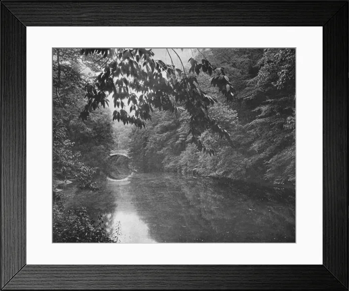 Framed Print : On Wissahickon Creek, Fairmount Park, Philadelphia, USA, c1900. Creator: Unknown Framed Print : On Wissahickon Creek, Fairmount Park, Philadelphia, USA, c1900. Creator: Unknown