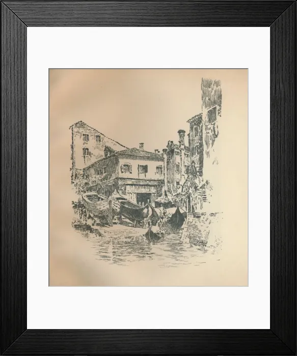 Framed Print : Boat Building, Venice, 1905, (1925). Creator: Joseph Pennell Framed Print : Boat Building, Venice, 1905, (1925). Creator: Joseph Pennell