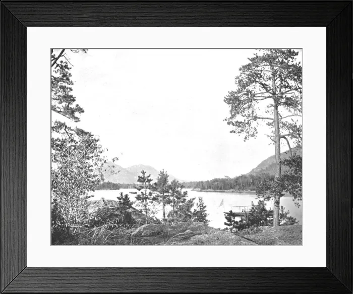 Framed Print : Shelving Rock Mountain, Lake George, New York State, USA, c1900. Creator: Unknown Framed Print : Shelving Rock Mountain, Lake George, New York State, USA, c1900. Creator: Unknown