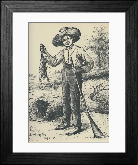 Framed Print : Huckleberry Finn, 1884, (c1950). Creator: Edward Windsor Kemble Framed Print : Huckleberry Finn, 1884, (c1950). Creator: Edward Windsor Kemble