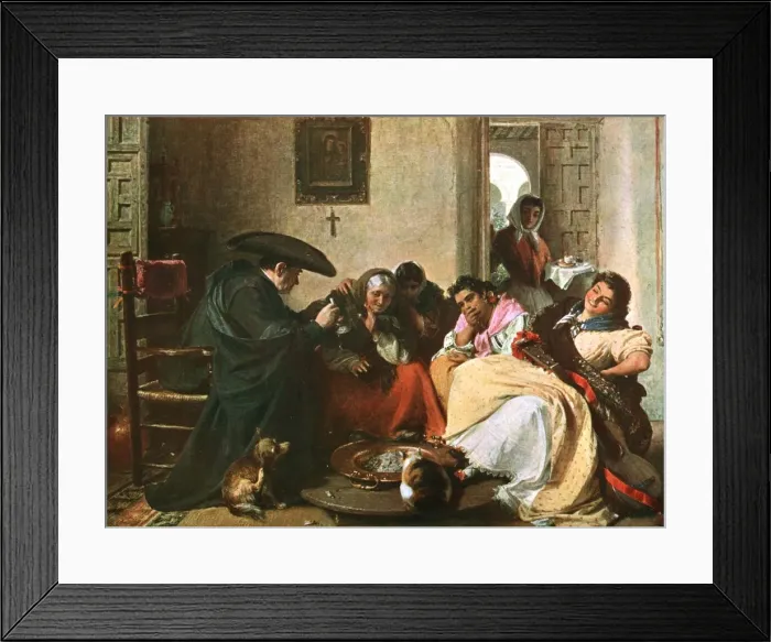 Framed Print : A Chat Round The Brasero, 1866, (c1902). Creator: Unknown Framed Print : A Chat Round The Brasero, 1866, (c1902). Creator: Unknown