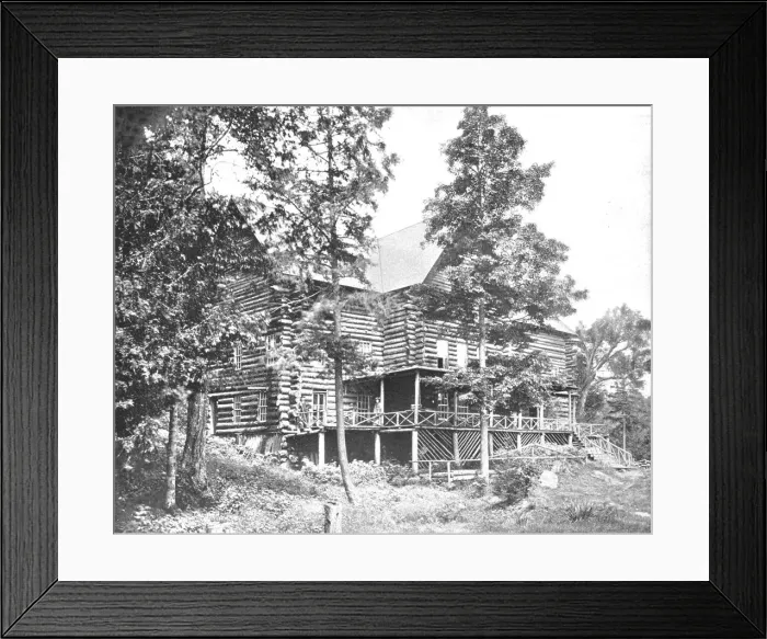 Framed Print : Old Log Cabin, Lake Placid, Adirondacks, New York State, USA, c1900. Creator: Unknown Framed Print : Old Log Cabin, Lake Placid, Adirondacks, New York State, USA, c1900. Creator: Unknown