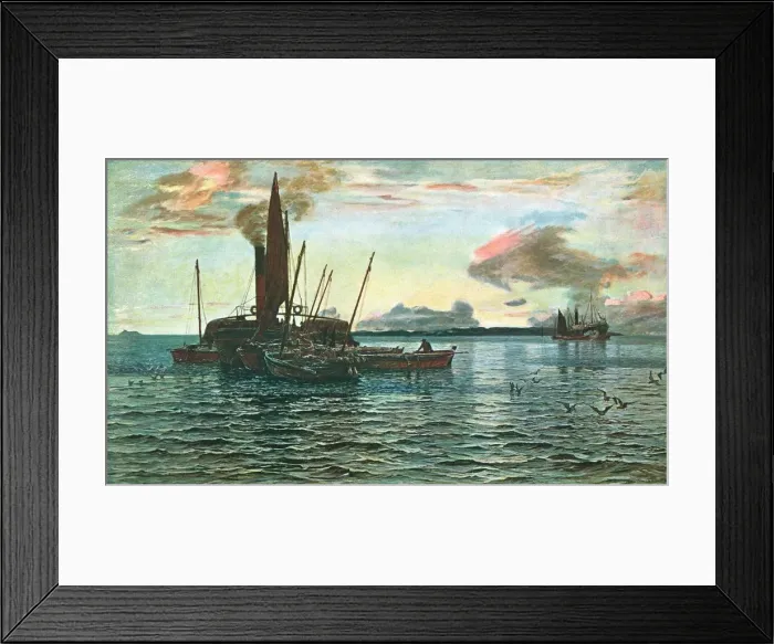 Framed Print : The Herring Market at Sea (on Loch Fyne, Argyll), 1884, (c1902). Creator: Unknown Framed Print : The Herring Market at Sea (on Loch Fyne, Argyll), 1884, (c1902). Creator: Unknown