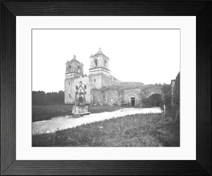 Framed Print : Old Spanish Mission, San Antonio, Texas, USA, c1900. Creator: Unknown Framed Print : Old Spanish Mission, San Antonio, Texas, USA, c1900. Creator: Unknown