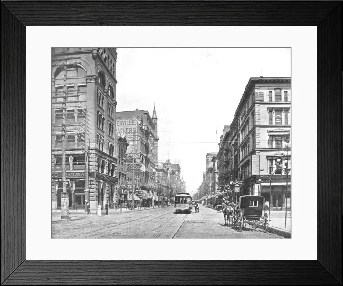 Framed Print : Broadway, North from Chestnut Street, St. Louis, Missouri, USA, c1900. Creator: Unknown