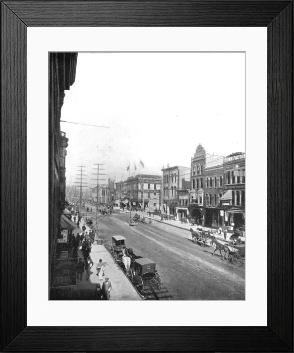 Framed Print : Washington Avenue, Minneapolis, Minnesota, USA, c1900. Creator: Unknown Framed Print : Washington Avenue, Minneapolis, Minnesota, USA, c1900. Creator: Unknown