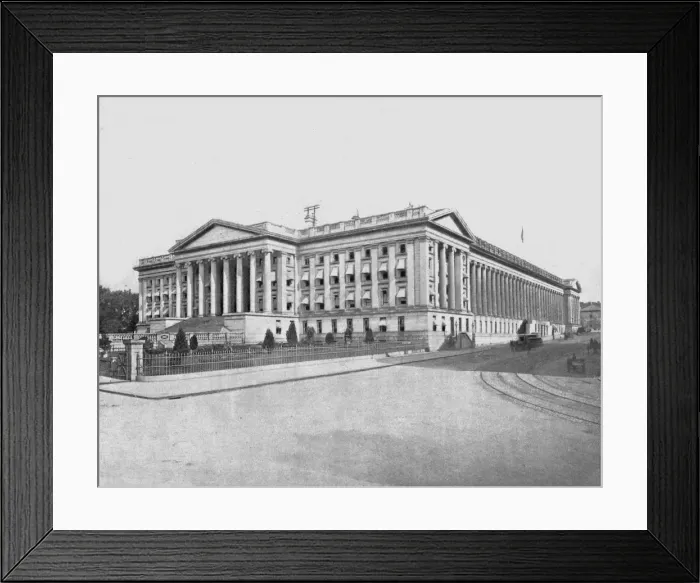 Framed Print : Treasury Building, Washington DC, USA, c1900. Creator: Unknown Framed Print : Treasury Building, Washington DC, USA, c1900. Creator: Unknown