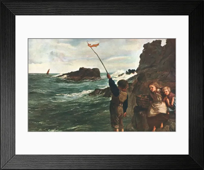 Framed Print : Caught by the Tide, c1869, (c1902). Creator: Unknown Framed Print : Caught by the Tide, c1869, (c1902). Creator: Unknown