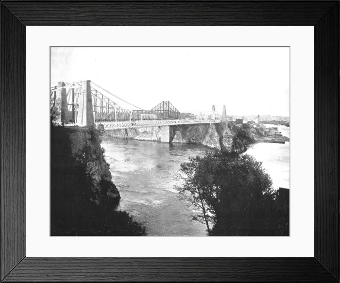 Framed Print : Suspension and Cantilever Bridges, St John, New Brunswick, Canada, c1900. Creator: Unknown Framed Print : Suspension and Cantilever Bridges, St John, New Brunswick, Canada, c1900. Creator: Unknown