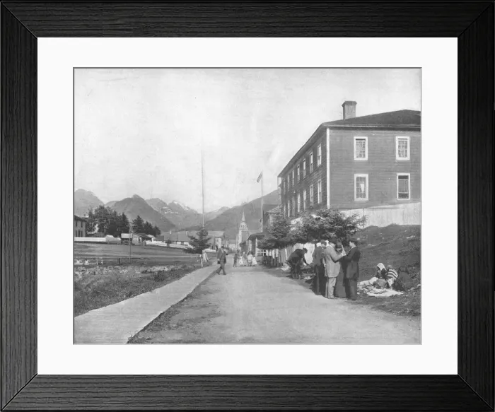 Framed Print : A street in Sitka, Alaska, USA, c1900. Creator: Unknown Framed Print : A street in Sitka, Alaska, USA, c1900. Creator: Unknown