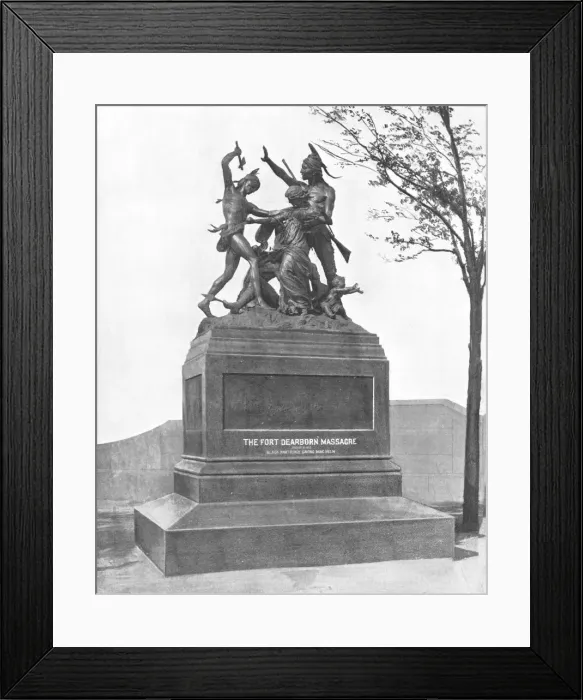 Framed Print : Memorial of the Fort Dearborn Massacre, Chicago, Illinois, USA, c1900. Creator: Unknown Framed Print : Memorial of the Fort Dearborn Massacre, Chicago, Illinois, USA, c1900. Creator: Unknown