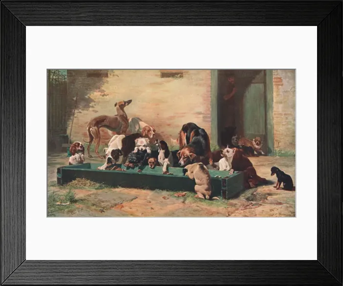 Framed Print : Table d Hote at a Dogs Home, 1880, (c1902). Creator: Unknown Framed Print : Table d Hote at a Dogs Home, 1880, (c1902). Creator: Unknown