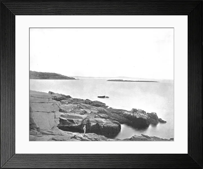 Framed Print : Along the Coast, Bar Harbor, Maine, USA, c1900. Creator: Unknown Framed Print : Along the Coast, Bar Harbor, Maine, USA, c1900. Creator: Unknown