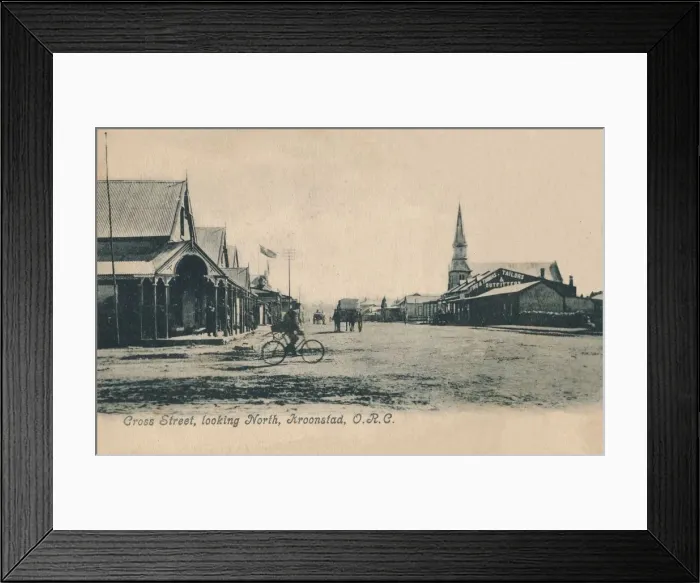 Framed Print : Cross Street, looking North, Kroonstad, O. R. C, c1905. Creator: Unknown Framed Print : Cross Street, looking North, Kroonstad, O. R. C, c1905. Creator: Unknown