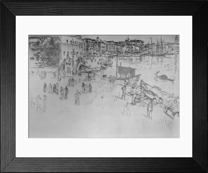 Framed Print : The Riva (No. 1), 1879-1880, (1925). Creator: James Abbott McNeill Whistler Framed Print : The Riva (No. 1), 1879-1880, (1925). Creator: James Abbott McNeill Whistler