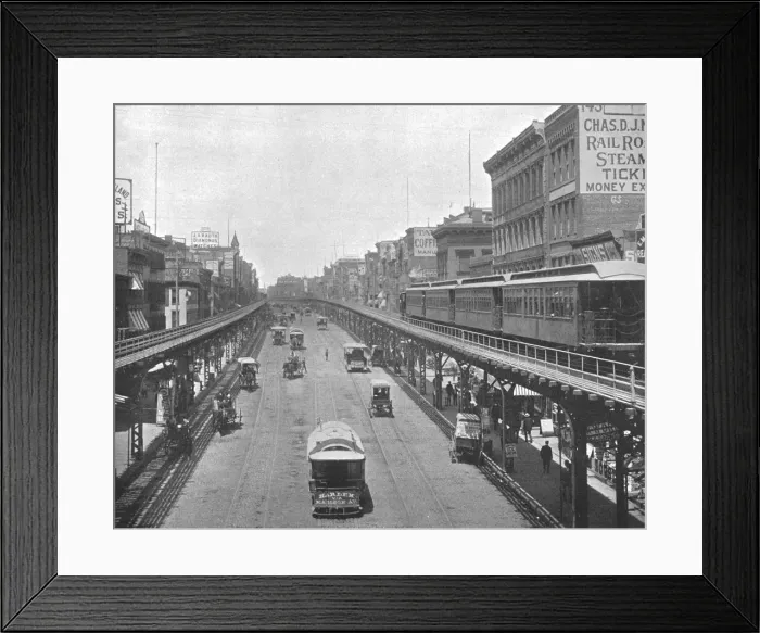 Framed Print : The Bowery, looking north, New York, USA, c1900. Creator: Unknown Framed Print : The Bowery, looking north, New York, USA, c1900. Creator: Unknown