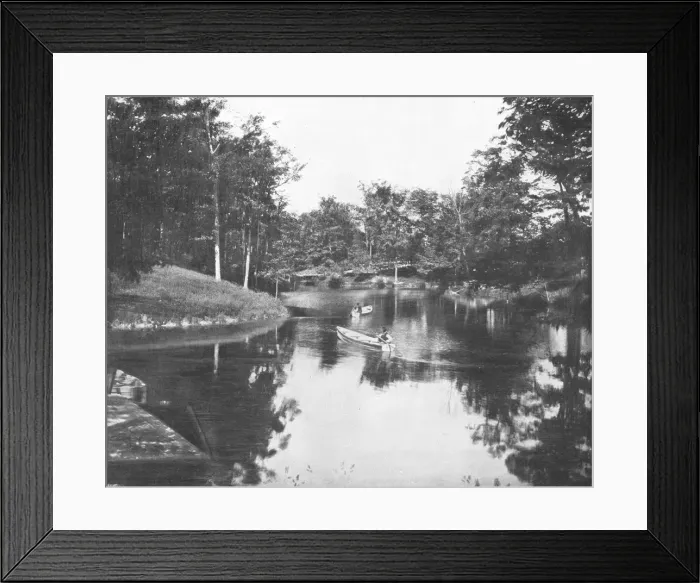 Framed Print : Lakelet in the grounds of the Soldiers Home, Milwaukee, Wisconsin, USA, c1900. Creator: Unknown Framed Print : Lakelet in the grounds of the Soldiers Home, Milwaukee, Wisconsin, USA, c1900. Creator: Unknown