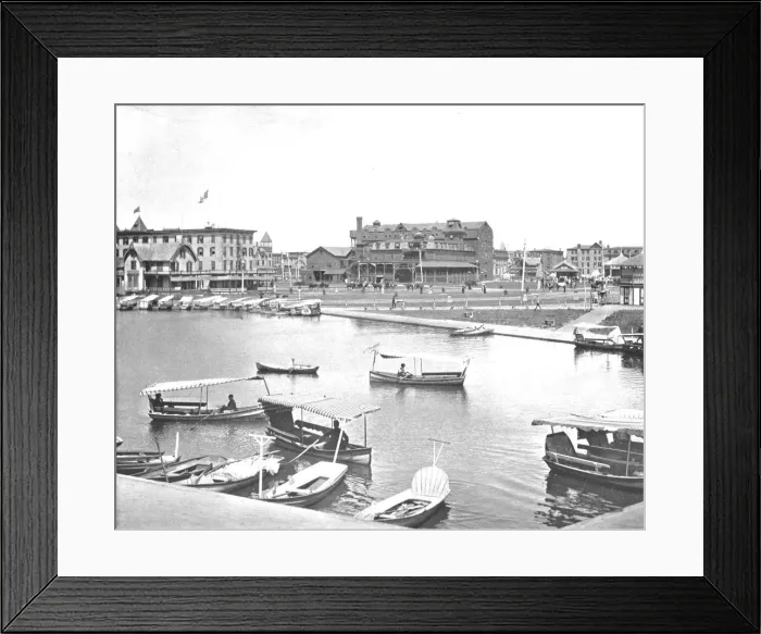 Framed Print : Wesley Lake, Asbury Park, New Jersey, USA, c1900. Creator: Unknown Framed Print : Wesley Lake, Asbury Park, New Jersey, USA, c1900. Creator: Unknown