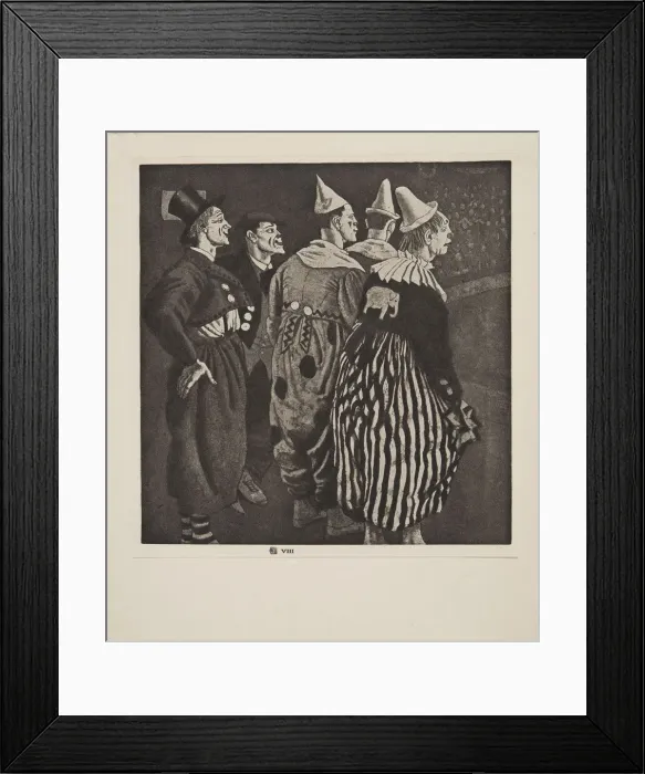 Framed Print : Five Clowns, pub. 1926. Creator: Laura Knight (1877 - 1970) Framed Print : Five Clowns, pub. 1926. Creator: Laura Knight (1877 - 1970)