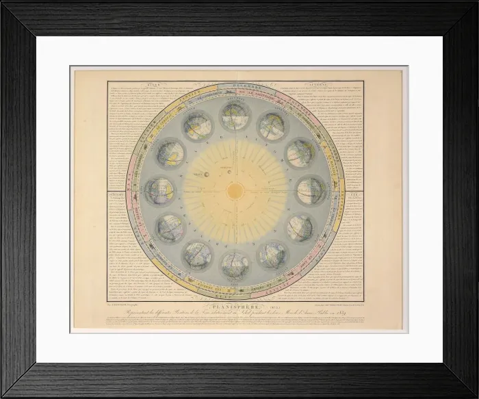 Framed Print : Planisphere (no. 3), pub. 1839. Creator: Auguste-Henri Dufour (1795-1865) Framed Print : Planisphere (no. 3), pub. 1839. Creator: Auguste-Henri Dufour (1795-1865)
