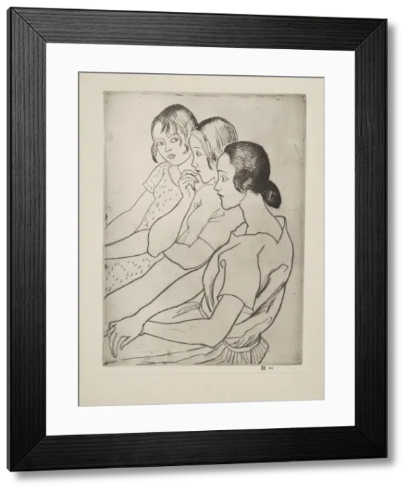 Framed Print : Country Girls, pub. 1927. Creator: Laura Knight (1877 - 1970) Framed Print : Country Girls, pub. 1927. Creator: Laura Knight (1877 - 1970)